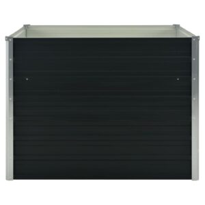 Aplusliving-Raised Garden Bed Anthracite 100x100x77 cm Galvanised Steel