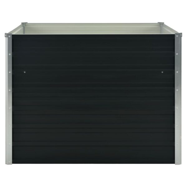 Aplusliving-Raised Garden Bed Anthracite 100x100x77 cm Galvanised Steel