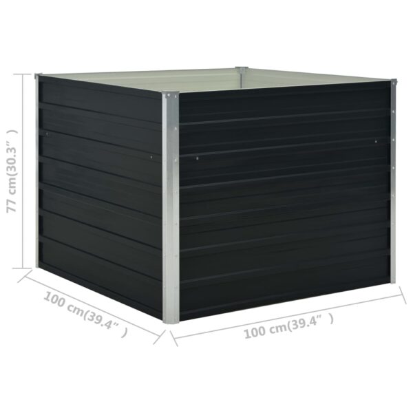 Aplusliving-Raised Garden Bed Anthracite 100x100x77 cm Galvanised Steel