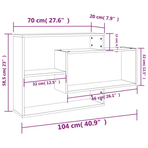Aplusliving-Wall Shelves Sonoma Oak 104x20x58.5 cm Engineered Wood