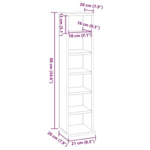 Aplusliving-CD Cabinet White 21x20x88 cm Engineered Wood