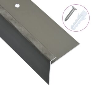 Aplusliving-F-shape Stair Nosings 15 pcs Aluminium 100 cm Brown