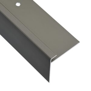 Aplusliving-F-shape Stair Nosings 15 pcs Aluminium 100 cm Brown