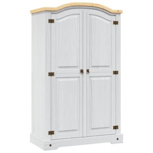 Aplusliving-Wardrobe Mexican Pine Corona Range 2 Doors White
