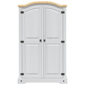 Aplusliving-Wardrobe Mexican Pine Corona Range 2 Doors White