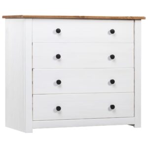 Aplusliving-Side Cabinet White 80x40x73 cm Pine Panama Range