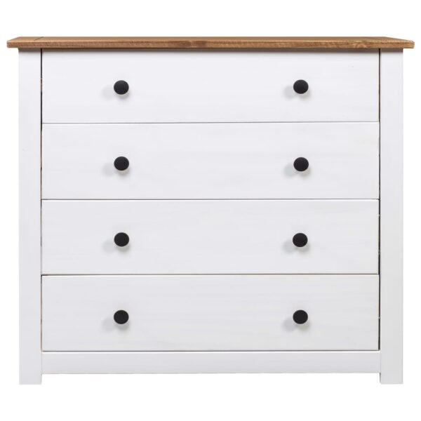 Aplusliving-Side Cabinet White 80x40x73 cm Pine Panama Range