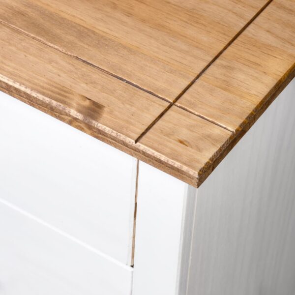 Aplusliving-Side Cabinet White 80x40x73 cm Pine Panama Range