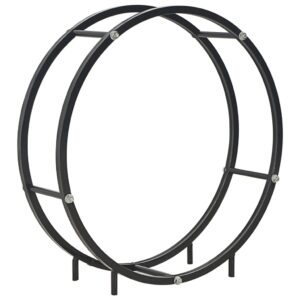 Aplusliving-Firewood Rack Black 70x20x70 cm Steel