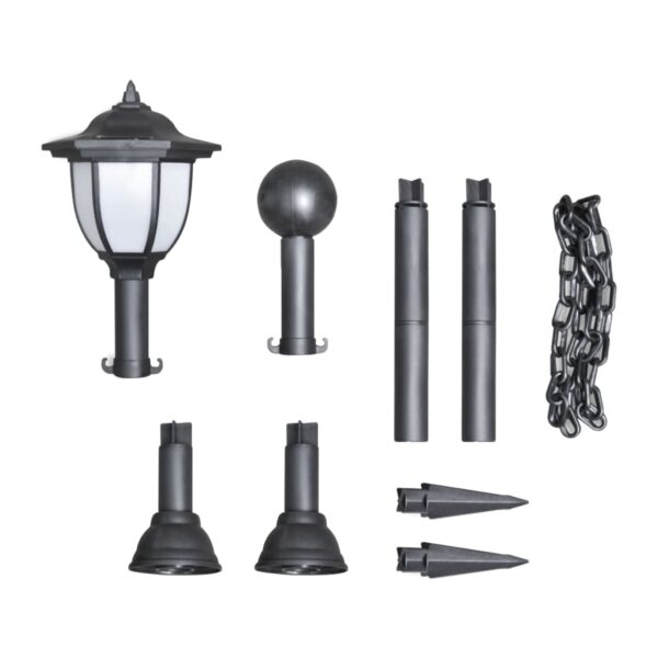 Aplusliving-Solar Lights 4 pcs with Chain Fence and Poles
