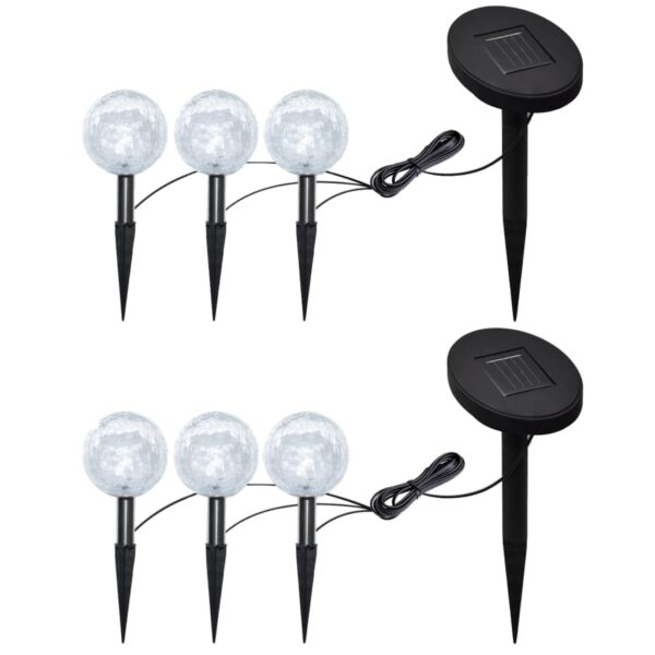 Aplusliving-Garden Lights 6 pcs LED with Spike Anchors & Solar Panels