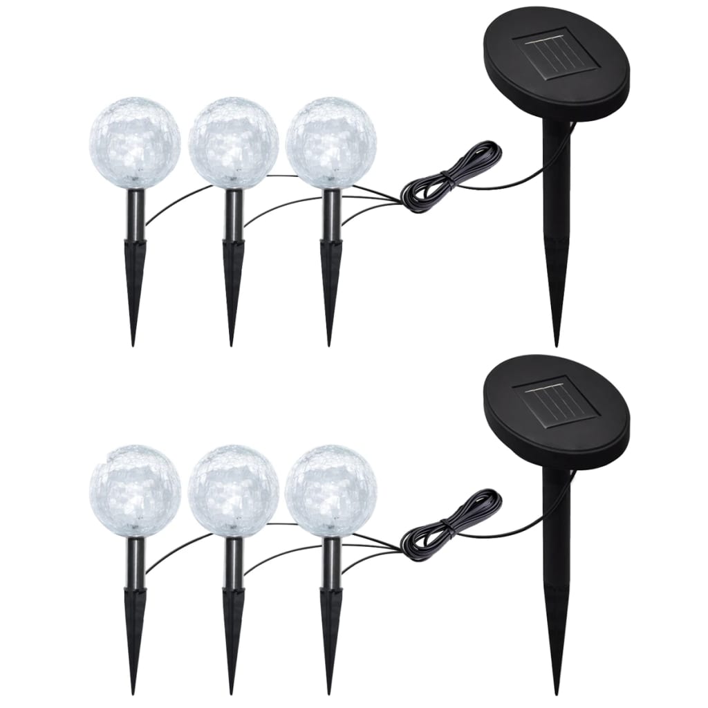 Aplusliving-Garden Lights 6 pcs LED with Spike Anchors & Solar Panels