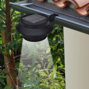 Aplusliving-Outdoor Solar Fence Lamps 12 pcs LED Black