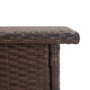 Aplusliving-Tea Table Brown 50x50x47 cm Poly Rattan