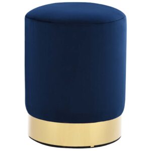 Aplusliving-Stool Blue and Gold Velvet
