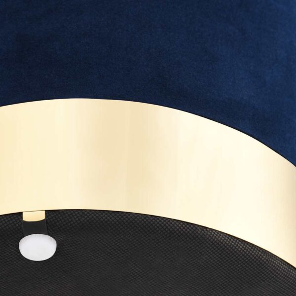 Aplusliving-Stool Blue and Gold Velvet