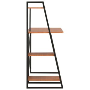 Aplusliving-Desk with Shelving Unit Black and Brown 102x50x117 cm