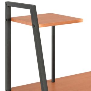 Aplusliving-Desk with Shelving Unit Black and Brown 102x50x117 cm