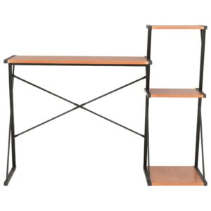 Aplusliving-Desk with Shelf Black and Brown 116x50x93 cm