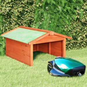Aplusliving-Robotic Lawn Mower Garage 72x87x50 cm Solid Firwood