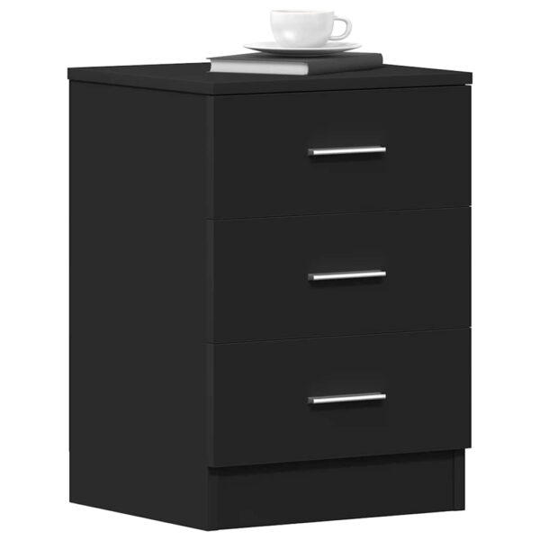 Aplusliving-Bedside Cabinet Black 38x35x56 cm Engineered Wood