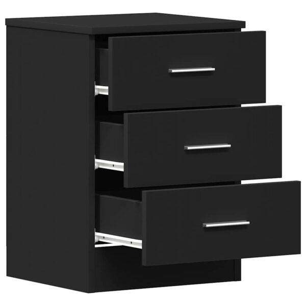 Aplusliving-Bedside Cabinet Black 38x35x56 cm Engineered Wood