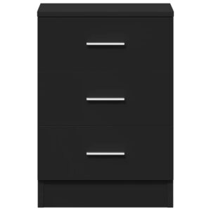Aplusliving-Bedside Cabinet Black 38x35x56 cm Engineered Wood