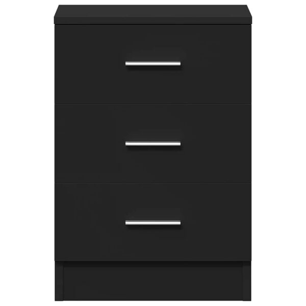 Aplusliving-Bedside Cabinet Black 38x35x56 cm Engineered Wood
