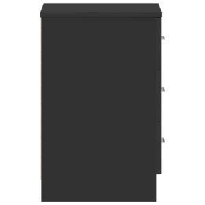 Aplusliving-Bedside Cabinet Black 38x35x56 cm Engineered Wood