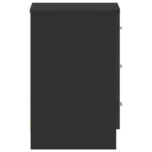 Aplusliving-Bedside Cabinet Black 38x35x56 cm Engineered Wood
