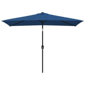 Aplusliving-Garden Parasol with Metal Pole 300x200 cm Azure