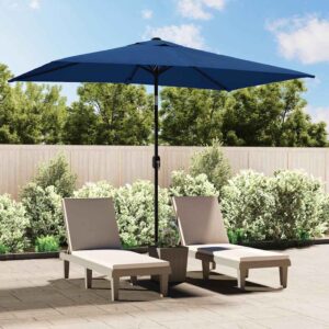 Aplusliving-Garden Parasol with Metal Pole 300x200 cm Azure