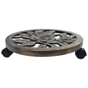 Aplusliving-Plant Trolleys 6 pcs Bronze 38 cm Plastic