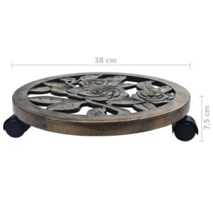 Aplusliving-Plant Trolleys 6 pcs Bronze 38 cm Plastic