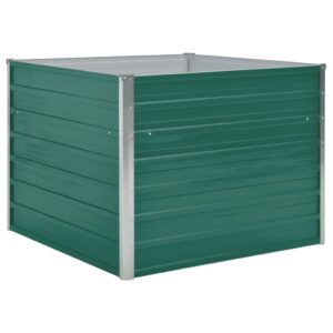 Aplusliving-Raised Garden Bed 100x100x77 cm Galvanised Steel Green