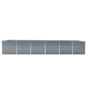 Aplusliving-Garden Raised Bed Galvanised Steel 480x80x77 cm Grey