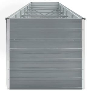 Aplusliving-Garden Raised Bed Galvanised Steel 480x80x77 cm Grey