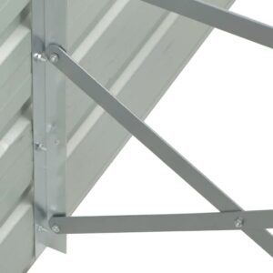 Aplusliving-Garden Raised Bed Galvanised Steel 480x80x77 cm Grey