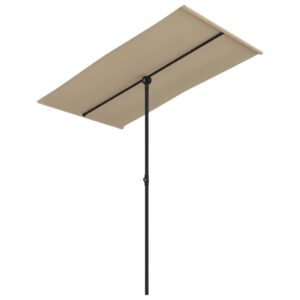 Aplusliving-Garden Parasol with Aluminium Pole 180x110 cm Taupe