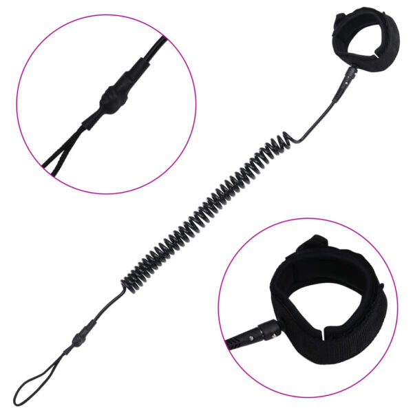 Aplusliving-SUP Coiled Leash Black 10 inch