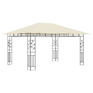 Aplusliving-Gazebo with Mosquito Net 4x3x2.73 m Cream 180 g/m²