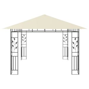 Aplusliving-Gazebo with Mosquito Net 4x3x2.73 m Cream 180 g/m²