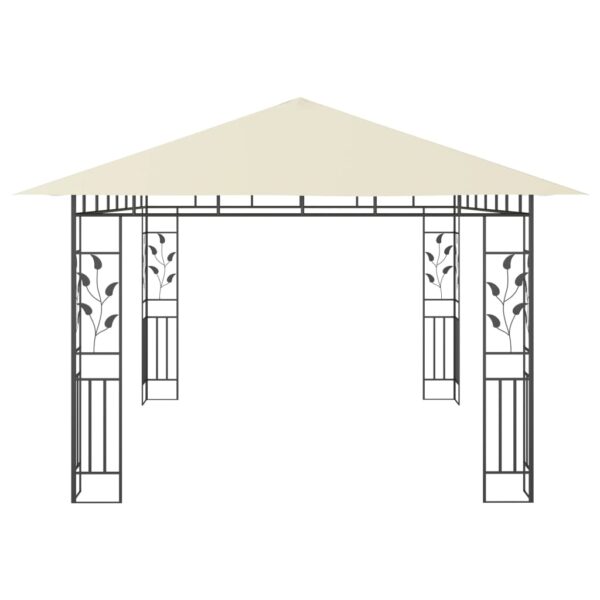 Aplusliving-Gazebo with Mosquito Net 4x3x2.73 m Cream 180 g/m²