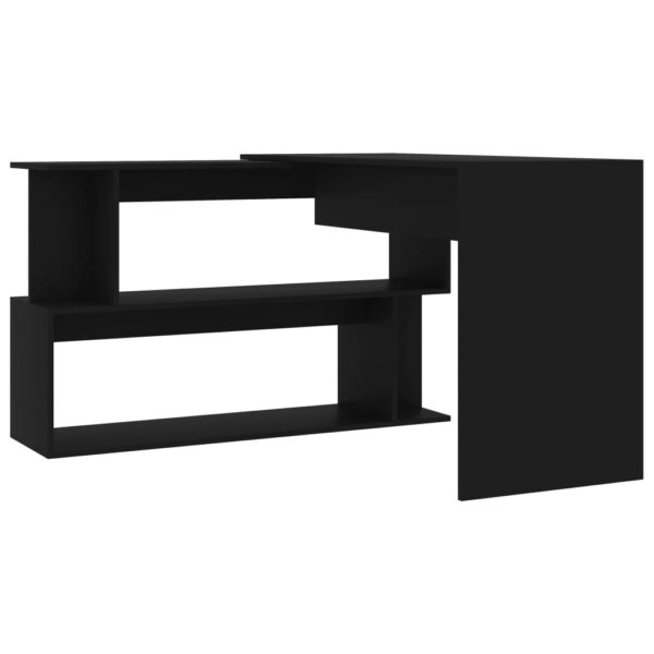 Aplusliving-Corner Desk Black 200x50x76 cm Engineered Wood