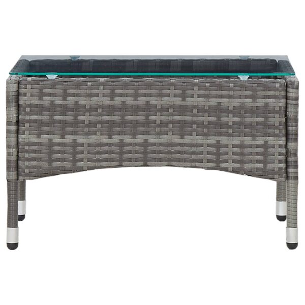 Aplusliving-Coffee Table Grey 60x40x36 cm Poly Rattan