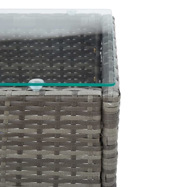 Aplusliving-Coffee Table Grey 60x40x36 cm Poly Rattan