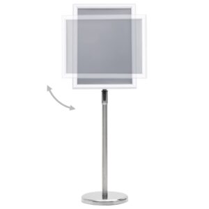Aplusliving-A3 Pedestal Poster Stand Silver Aluminium Alloy