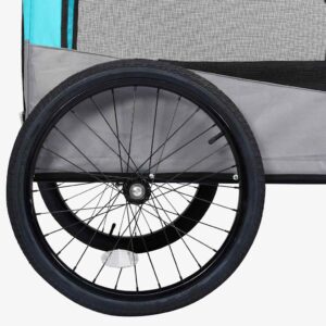 Aplusliving-2-in-1 Pet Bike Trailer and Jogging Stroller Blue and Grey