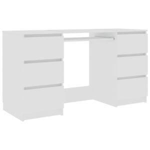 Aplusliving-Writing Desk White 140x50x77 cm Engineered Wood