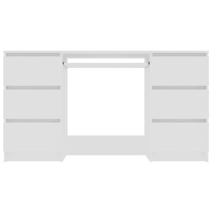 Aplusliving-Writing Desk White 140x50x77 cm Engineered Wood
